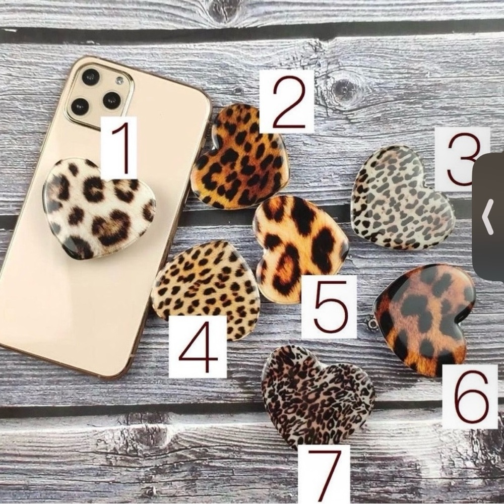 Bundle 2 / $5 Leopard or Marble Print Heart Phone Grip